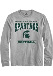 Mens Michigan State Spartans Grey Rally Softball Tee