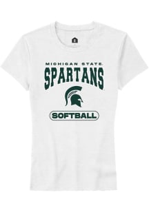 Michigan State Spartans White Rally Softball Short Sleeve T-Shirt