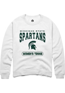 Mens Michigan State Spartans White Rally Women's Tennis Crew Sweatshirt