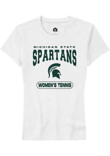 Michigan State Spartans White Rally Women's Tennis Short Sleeve T-Shirt