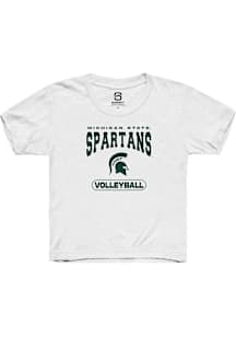Summit Sportswear Michigan State Spartans Youth White Volleyball Short Sleeve T-Shirt
