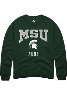 Mens Michigan State Spartans Green Rally Aunt Crew Sweatshirt