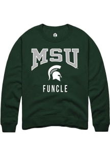 Mens Michigan State Spartans Green Rally Funcle Crew Sweatshirt