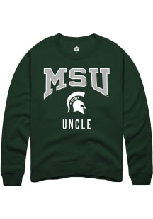 Mens Michigan State Spartans Green Rally Uncle Crew Sweatshirt