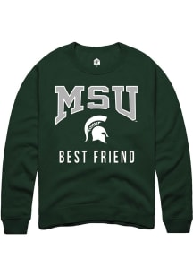 Mens Michigan State Spartans Green Rally Best Friend Crew Sweatshirt