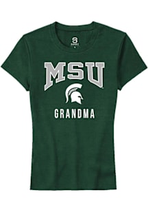 Summit Sportswear Michigan State Spartans Womens Green Grandma Short Sleeve T-Shirt