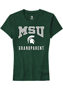 Summit Sportswear Michigan State Spartans Womens Green Grandparent Short Sleeve T-Shirt