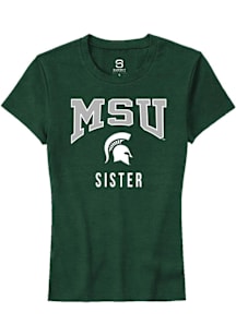 Summit Sportswear Michigan State Spartans Womens Green Sister Short Sleeve T-Shirt
