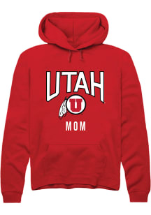 Rally Utah Utes Mens Red Mom Long Sleeve Hoodie