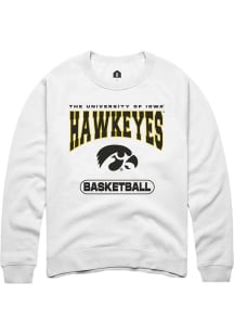 Mens Iowa Hawkeyes White Rally Basketball Crew Sweatshirt