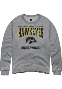 Mens Iowa Hawkeyes Grey Rally Basketball Crew Sweatshirt