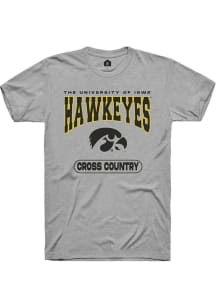 Iowa Hawkeyes Grey Rally Cross Country Short Sleeve T Shirt