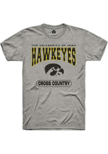 Iowa Hawkeyes Grey Rally Cross Country Short Sleeve T Shirt