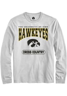 Mens Iowa Hawkeyes White Rally Cross Country Tee