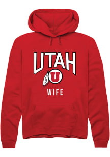 Rally Utah Utes Mens Red Wife Long Sleeve Hoodie
