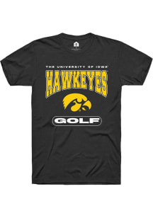 Iowa Hawkeyes Black Rally Golf Short Sleeve T Shirt