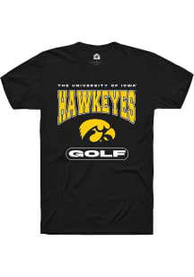 Iowa Hawkeyes Black Rally Golf Short Sleeve T Shirt