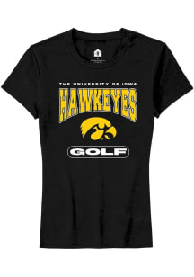 Iowa Hawkeyes Black Rally Golf Short Sleeve T-Shirt