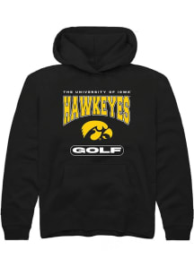 Youth Iowa Hawkeyes Black Rally Golf Long Sleeve Hooded Sweatshirt