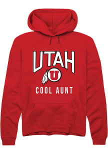 Rally Utah Utes Mens Red Cool Aunt Long Sleeve Hoodie