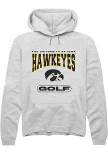 Mens Iowa Hawkeyes White Rally Golf Hooded Sweatshirt