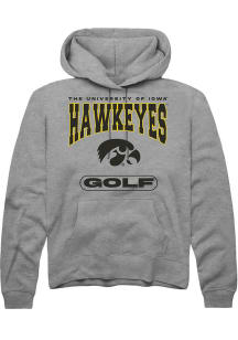 Mens Iowa Hawkeyes Grey Rally Golf Hooded Sweatshirt