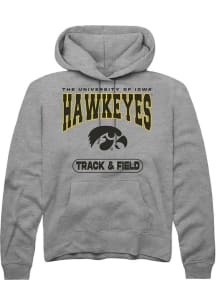 Mens Iowa Hawkeyes Grey Rally Track &amp; Field Hooded Sweatshirt