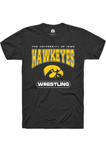 Iowa Hawkeyes Black Rally Wrestling Short Sleeve T Shirt