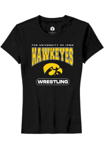 Iowa Hawkeyes Black Rally Wrestling Short Sleeve T-Shirt