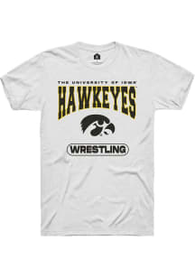 Iowa Hawkeyes White Rally Wrestling Short Sleeve T Shirt