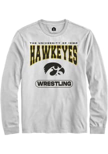 Mens Iowa Hawkeyes White Rally Wrestling Tee