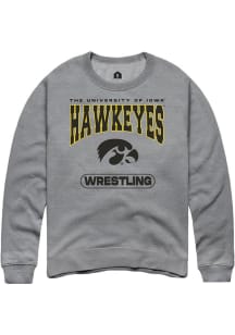 Mens Iowa Hawkeyes Grey Rally Wrestling Crew Sweatshirt