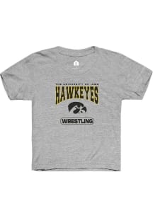 Youth Iowa Hawkeyes Grey Rally Wrestling Short Sleeve T-Shirt