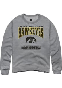 Mens Iowa Hawkeyes Grey Rally Women's Basketball Crew Sweatshirt