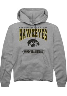 Mens Iowa Hawkeyes Grey Rally Women's Basketball Hooded Sweatshirt