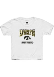 Rally Iowa Hawkeyes Youth White Women's Basketball Short Sleeve T-Shirt
