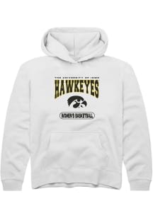 Youth Iowa Hawkeyes White Rally Women's Basketball Long Sleeve Hooded Sweatshirt