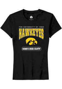 Iowa Hawkeyes Black Rally Women's Cross Country Short Sleeve T-Shirt