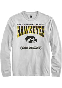 Mens Iowa Hawkeyes White Rally Women's Cross Country Tee