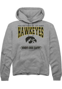 Mens Iowa Hawkeyes Grey Rally Women's Cross Country Hooded Sweatshirt