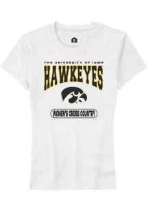 Iowa Hawkeyes White Rally Women's Cross Country Short Sleeve T-Shirt