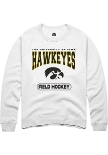 Mens Iowa Hawkeyes White Rally Field Hockey Crew Sweatshirt