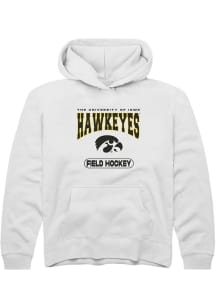 Youth Iowa Hawkeyes White Rally Field Hockey Long Sleeve Hooded Sweatshirt