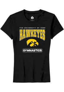 Iowa Hawkeyes Black Rally Gymnastics Short Sleeve T-Shirt