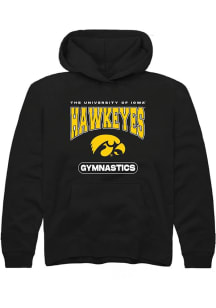 Youth Iowa Hawkeyes Black Rally Gymnastics Long Sleeve Hooded Sweatshirt