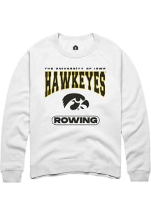 Mens Iowa Hawkeyes White Rally Rowing Crew Sweatshirt