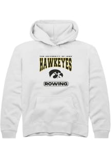 Youth Iowa Hawkeyes White Rally Rowing Long Sleeve Hooded Sweatshirt