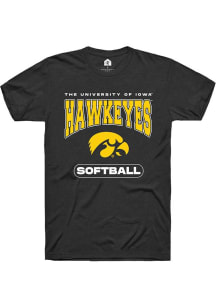 Iowa Hawkeyes Black Rally Softball Short Sleeve T Shirt