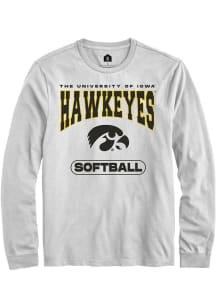 Mens Iowa Hawkeyes White Rally Softball Tee