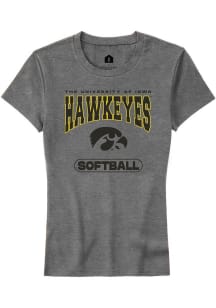 Iowa Hawkeyes Grey Rally Softball Short Sleeve T-Shirt